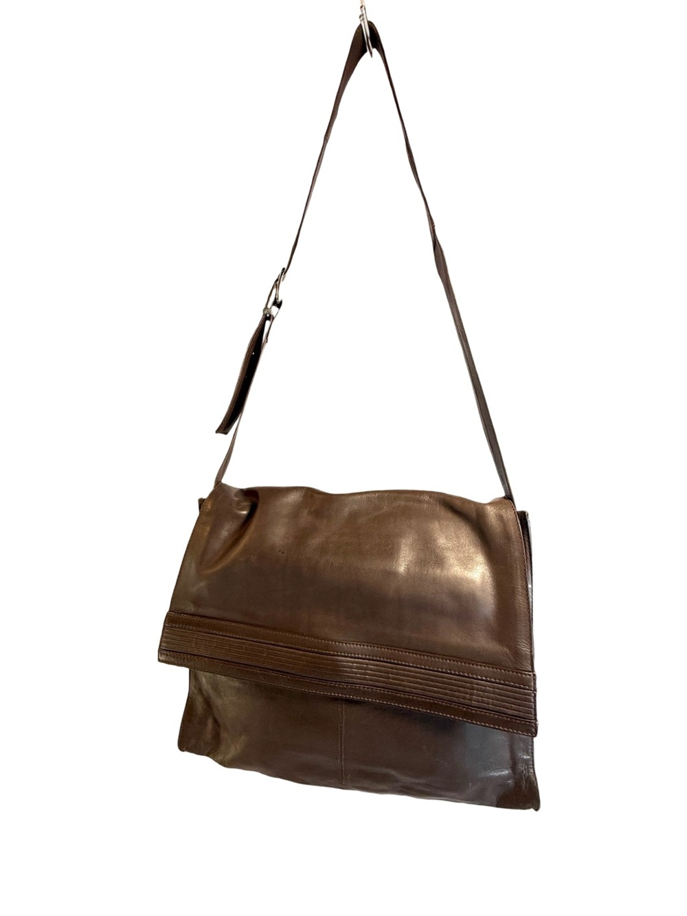 Kenneth Cole Brown Leather Messenger Bag - Casual Crossbody